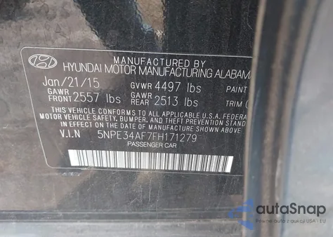 2015 Hyundai Sonata Limited from USA, damaged, VIN 5NPE34AF7FH171279